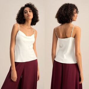 Lilysilk / Cowl Neck Camisole in Natural White